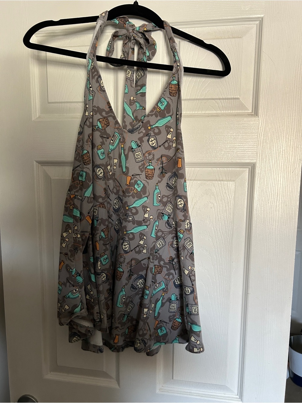 Disney Nightmare Before Christmas Gray Tank with Teal & Tan Motif